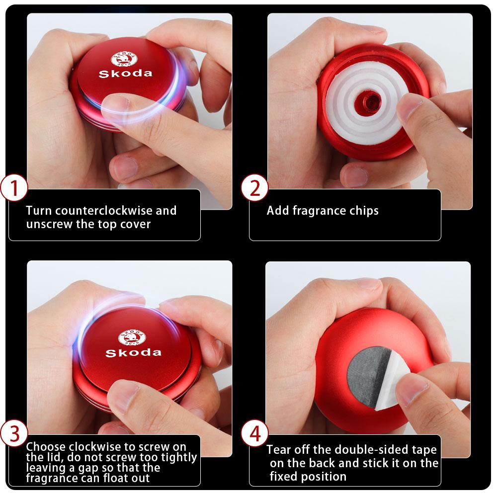 BBIC7 Car Interior Aromatherapy Solid Perfume Freshener Auto Accessories For Skoda Octavia Karoq Rapid Fabia Superb Kodiaq Scala Kamiq