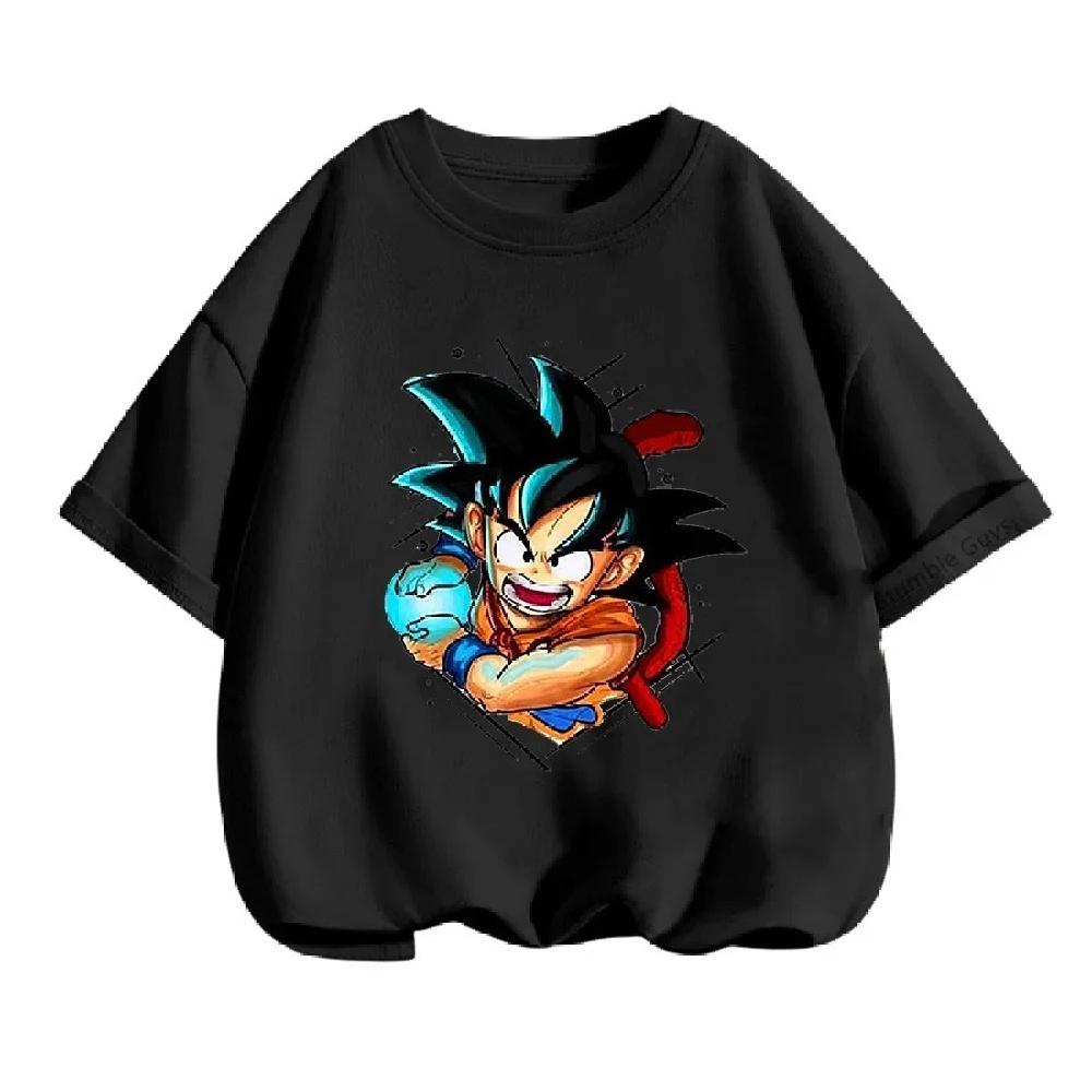 Аниме Dragon Ball Z Сон Гоку 3-14 детская футболка Летняя подростковая одежда Модная повседневная футболка Одежда для мальчиков Футболка детские Топы1