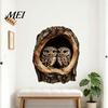 3D Owl Wall Decals Tree Hollow Sticker, Realistic Forest Animal Decal, Waterproof PVC Outdoor Weatherproof Murals Art Decor, Peel And Stick for Living