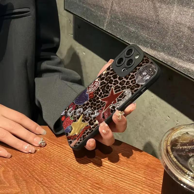 Чехол для телефона с винтажным леопардовым узором "Звезда" для iPhone 17 16 15 14 13 12 11 Pro Max Plus Mini 17 Air 16E XS X XR Мягкий чехол