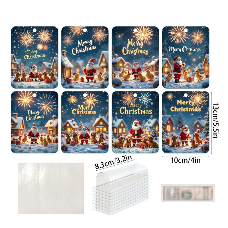 Рождественские держатели для денег, рождественская елка, денежная карта, 8 шт., праздничный зажим для денег, декоративные, практичные, забавные украшения, деньги