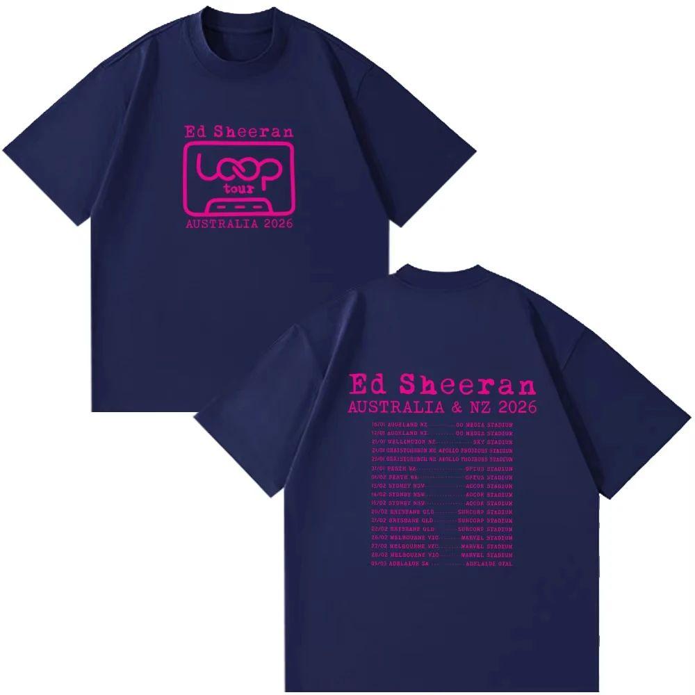 Y2k Fashion Tops Ed Sheeran Loop Tour Australia and New Zealand 2026 Tour Merch Summer T Shirts Cotton Print Clothing Fan Gifts