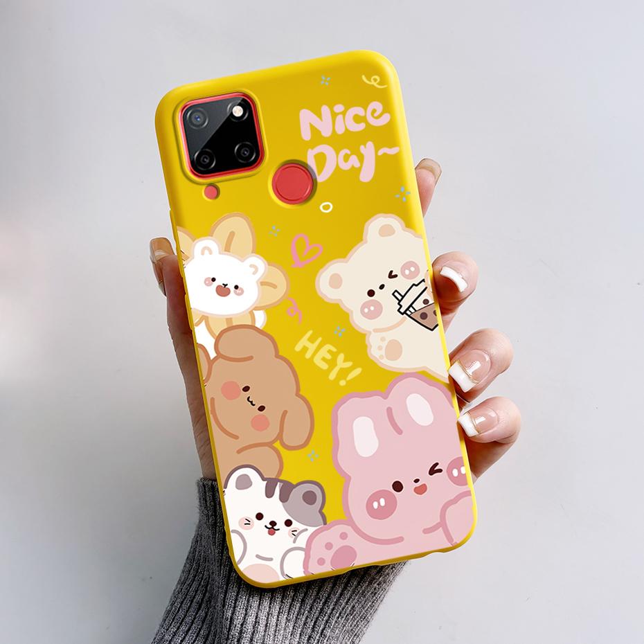 Для OPPO Realme C25 C25S C25Y Чехол Мультяшный Мягкий Силикон Матовый Ударопрочный Задняя крышка телефона Для Realme C 25 S Y Capa Funda Coque