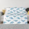 Starry Whale Sharks Fleece Throw Blanket Ocean Blue Sea Blankets for Bed Couch Soft Bedding Throws