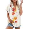 Women's Short Sleeved Shirt, Daily Fashion Printed Button Top, Chest Pocket Cardigan