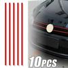 5pcs Reflective Strips Car Stickers Auto Front Hood Grille Mouldings Red Waterproof Car Decor Accessories Exterior Parts Sticker