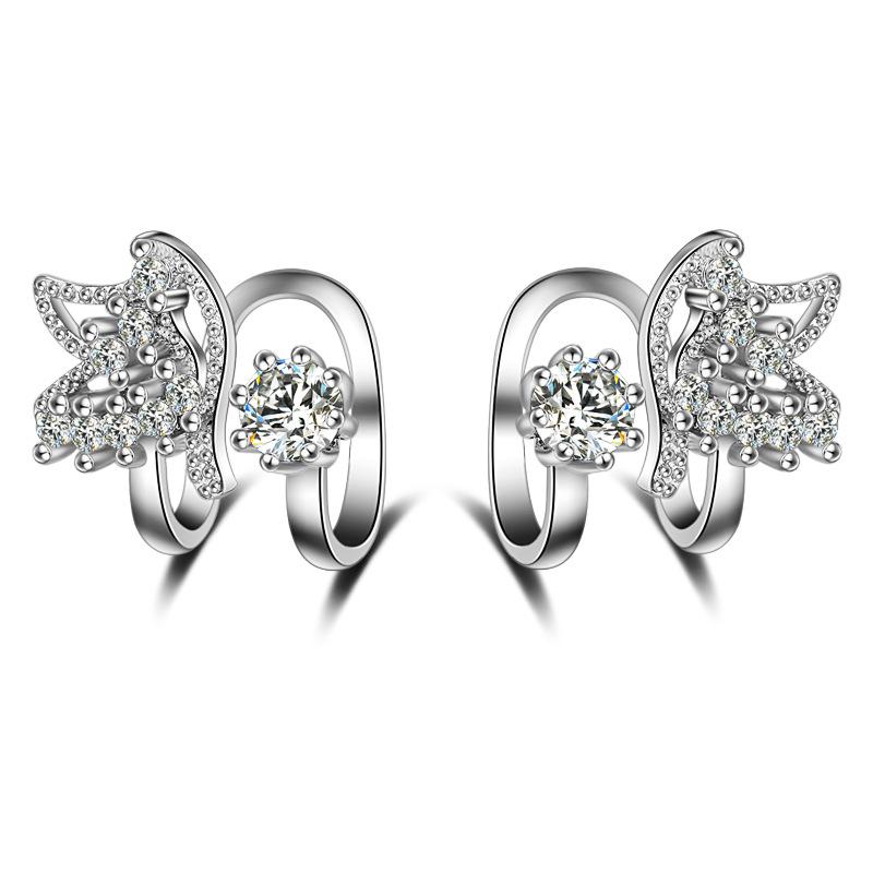 Butterfly Earrings 1 Pairs Shiny Zircon Stud Earrings for Women Vintage Wedding Jewelry Classy and Elegant Trendy Girl Gift