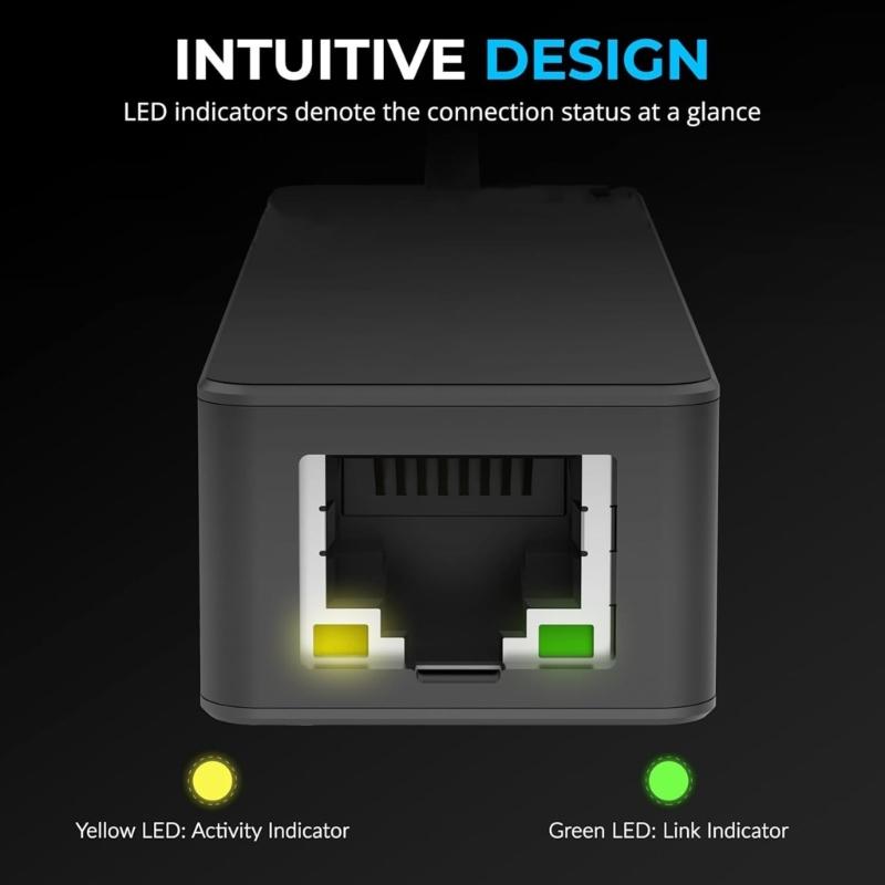 Алюминиевые USB C Ethernet-адаптеры 5000/2500/1000 Мбит/с Высокоскоростные RJ45 Конвертеры Plug and Play Для Ноутбука ПК