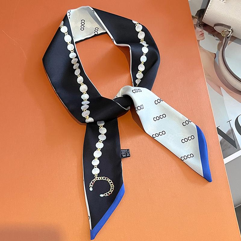 Роскошный 5*85см Стройная модель Характер Маленький платок Длинный шелковый платок Бандана Женский Универсальный Двусторонний Лента