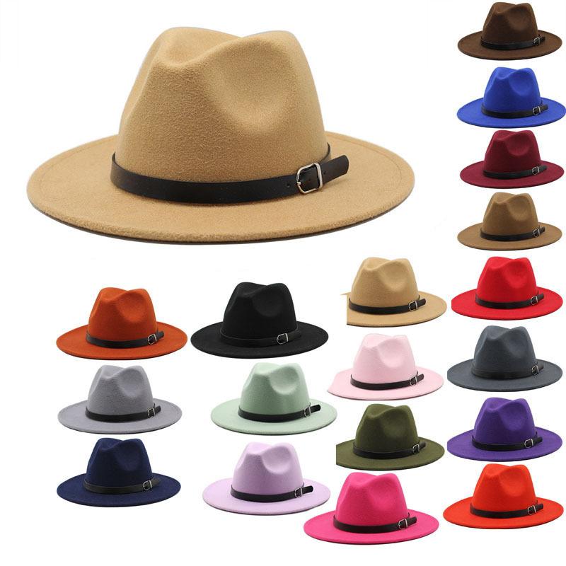 Unisex Solid Color Winter Warm Soft Fedora Hat