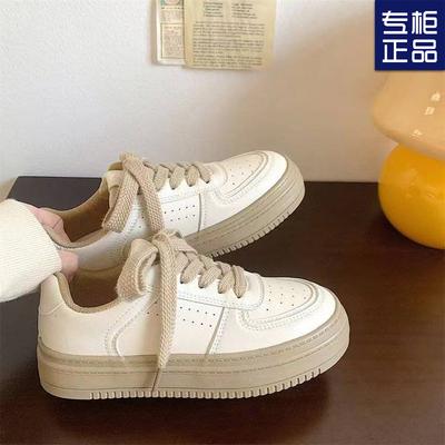 2024 весна и осень новые оригинальные универсальные туфли на плоской подошве белого цвета женские нишевые шикарные туфли ретро гонконгский стиль бордовые туфли прилив