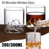 200/300/350 мл 3D Mountain Whisky Glass, прозрачная многоцелевая пивная чашка для чая и кофе для дома, 3D Landscape Cup для вечеринки в баре