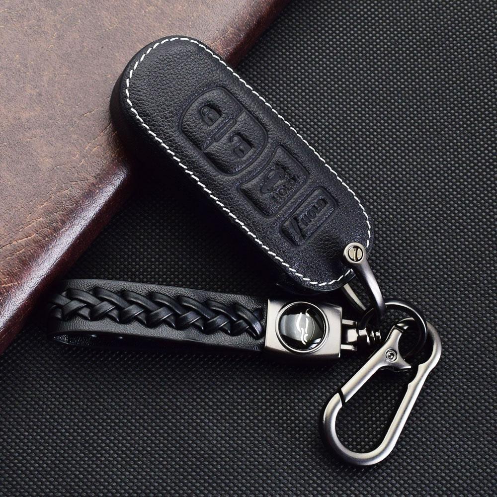 Кожаный чехол для ключей от машины, защитная крышка, держатель для ключей, аксессуары для Mazda 3 6 Sedan CX-30 CX-5 CX-9 MX-5 CX5 CX-7 CX7 CX9 MX5 MIATA
