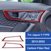 2PCS/SET Real Carbon Fiber Car Inner Door Handle Frame Decorative Sticker For Jaguar F-Type 2013-2022 Car Interior Accessories