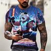 Fashion Panda Graphic T Shirts for Men Trend Summer Short Sleeve 3D Animals Printed Kids T-shirts Loose Streetwear Hip Hop Tees