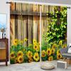 2 шт. занавески с принтом подсолнухов для домашнего декора - карниз для окон с карнизом для спальни, офиса, кухни и гостиной