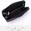 Fashion Men Long Zipper Leather Wallets Solid Color Male Business Clutch Bag Large Capacity Card Holder Mobile Phone Bag