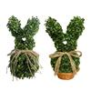Easter Bunny Topiary Tree Rabbit Shaped Artificial Topiary with Bow Indoor Outdoor Garden Porch Easter Holiday Party Decoration