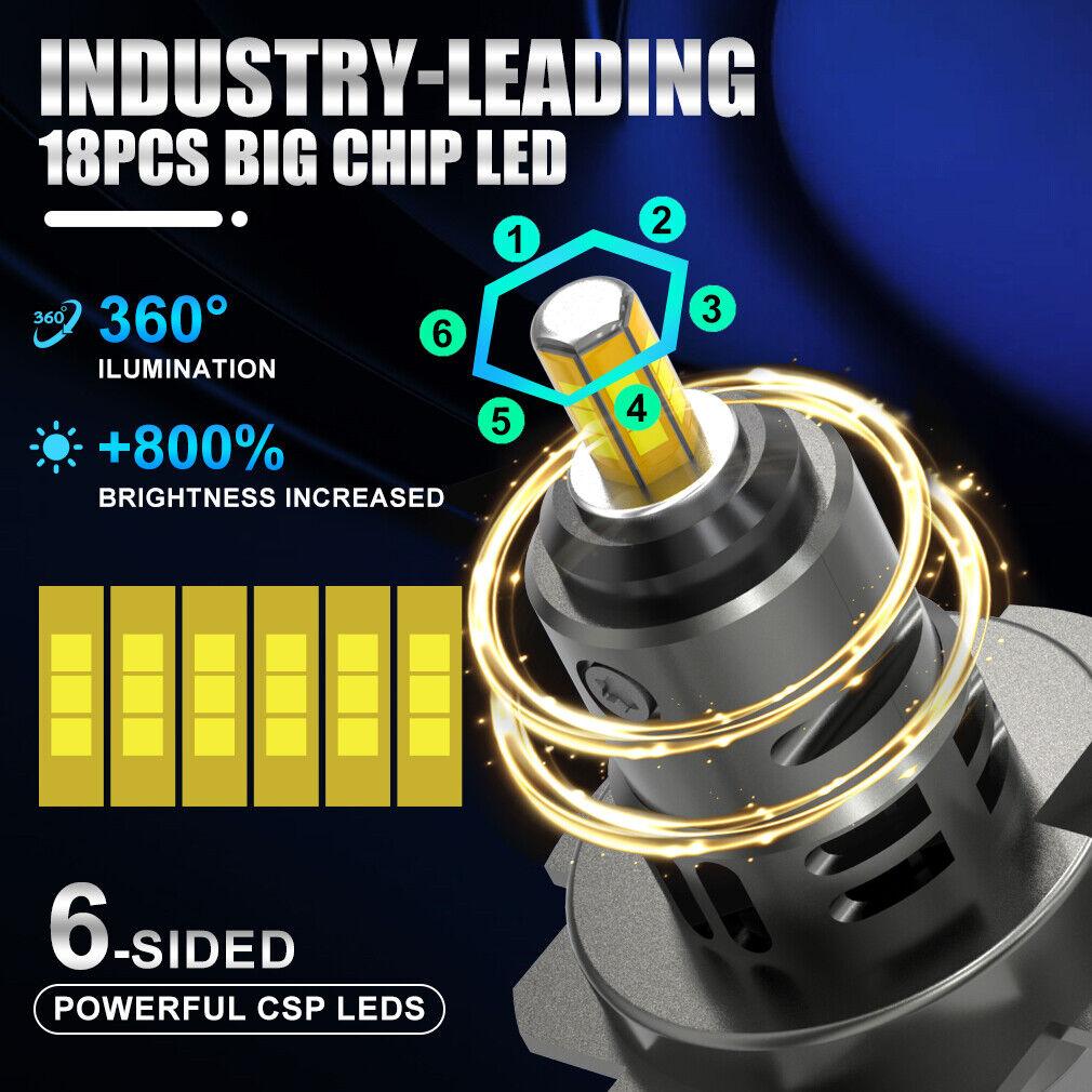 2 шт. 6-сторонние 360° 20000LM H7 светодиодные автомобильные фары лампы Canbus светодиодные лампы для беспроводной связи с вентилятором CSP Auto Mini H7 фары противотуманные фары Plug&play 6000K 12V