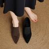 Krazing Pot Обувь из овчины замши Осень Зима Туфли Стилет Средний каблук Размер 43 Размер 42 Острый носок Глубокие лодочки