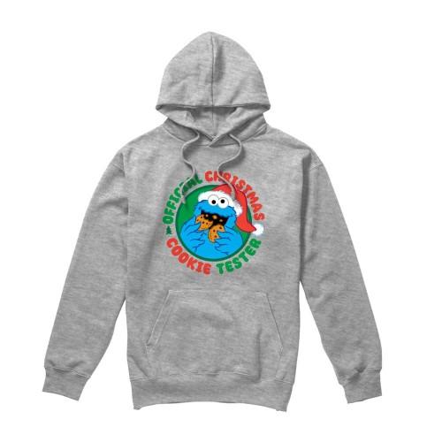 Sesame Street Unisex Adult Official Cookie Tester Heather Christmas Hoodie