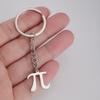 Geometric Symbol Pi Pendant Keychain Stainless Steel Classic Mathematical Symbol Pendant Mathematics Enthusiast Jewelry Gift