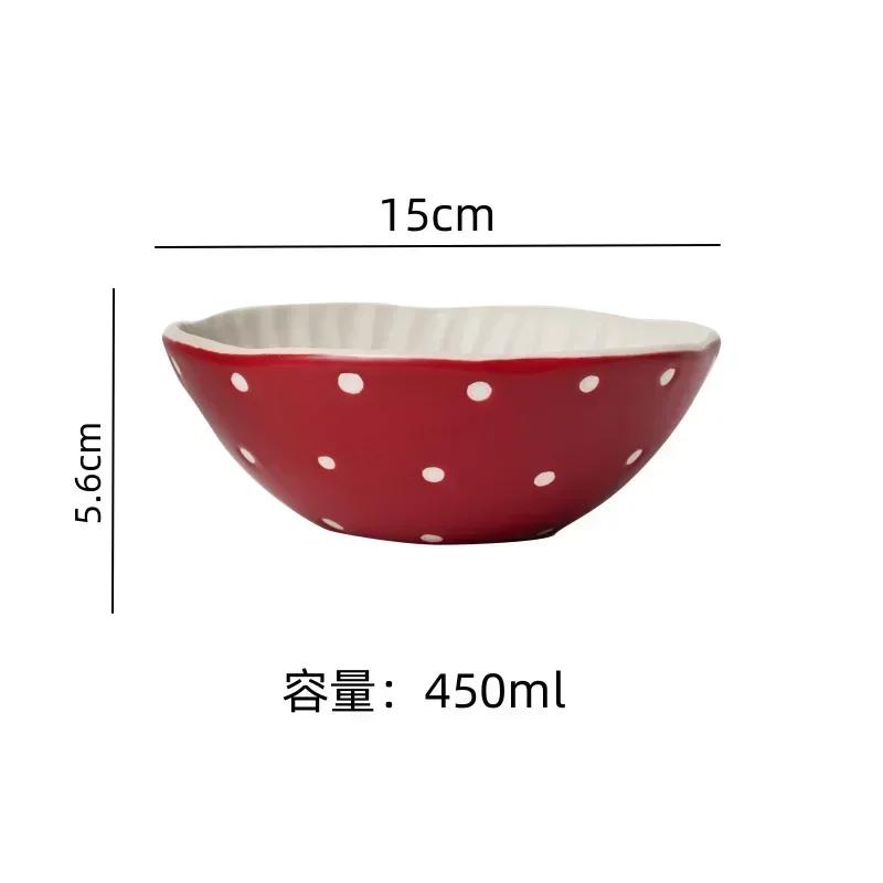 Керамический набор столовых приборов в виде грибов, кухонный горшок, миска, тарелка, ложка, столовая посуда, мультяшная тарелка для десерта с овощами и фруктами, миска для риса и лапши