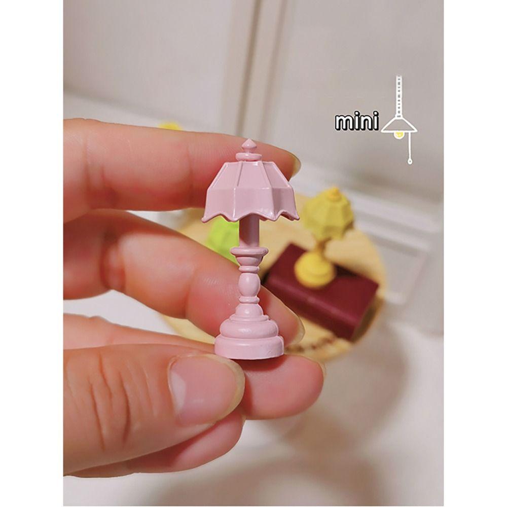 Colorful 1:12 Dollhouse Mini Desk Lamp Miniatures Dollhouse Accessories Trendy Table Lamp
