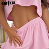 GMXIA Pajamas Ruffled Loose Short Top Shorts Two-piece Set of Women's Loungewear