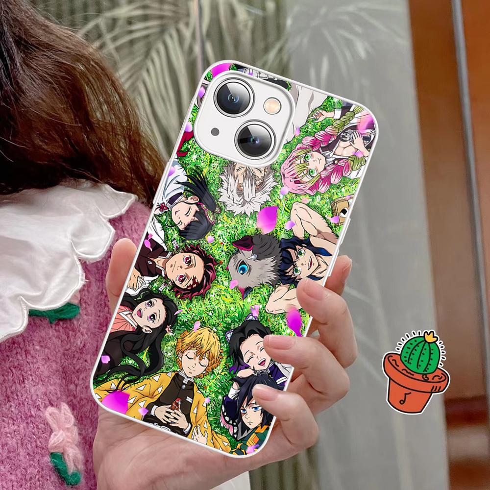 Demon Slayer Phone Case Tempered Glass For iPhone 18 14 13 12 11 Pro Mini XS MAX 14Plus X XS XR Fundas