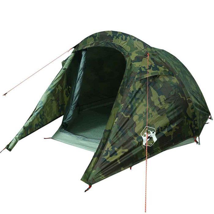VidaXL Tente de camping tunnel 3 personnes camouflage imperméable, tente, abri de camping, abri de jardin, tente de jardin, 4009629