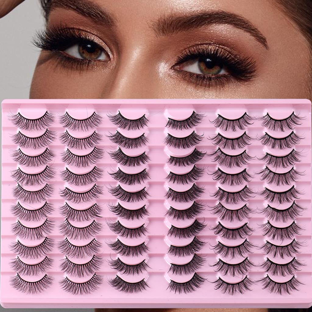 New Product Dd Chemical Fiber Russian Volume False Eyelashes 30 Pairs Thick Natural Grafted Eyelashes
