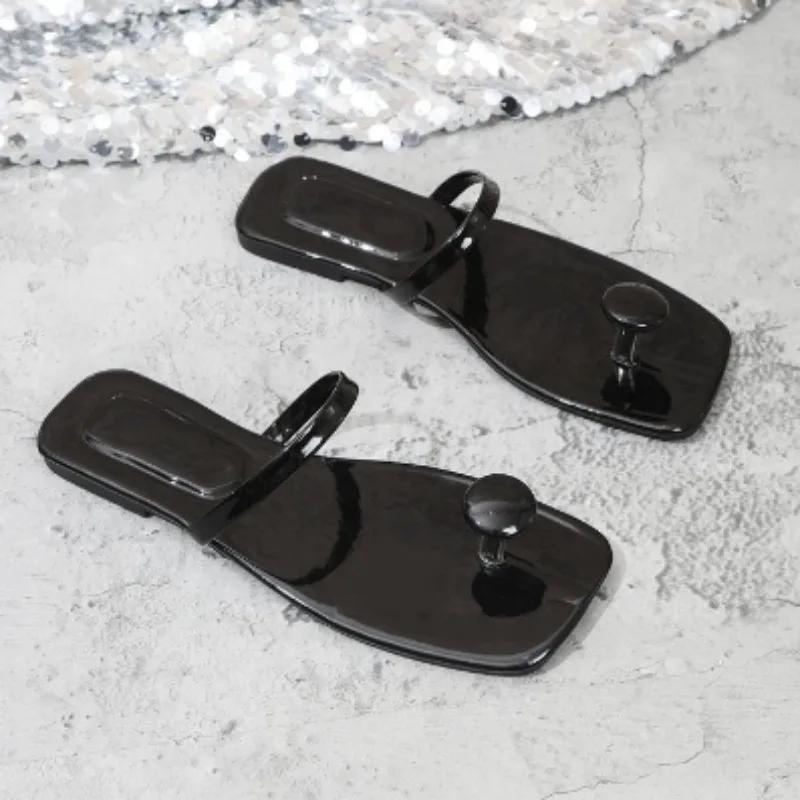 Мода 2024 года, модные универсальные популярные однотонные женские тапочки, пляжные шлепанцы, удобная летняя женская обувь Zapatos Mujer