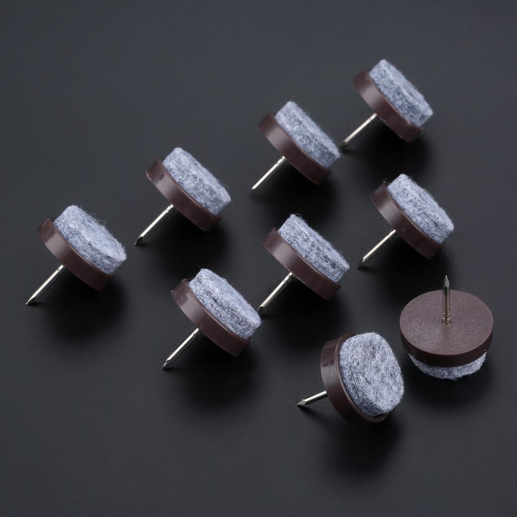 40 Pcs 20mm Slider Glide Pad Round Nail-on Furniture Felt Pad Reduce Noise Floor Protector for Cabinet Sofa Chair Table Leg Feet