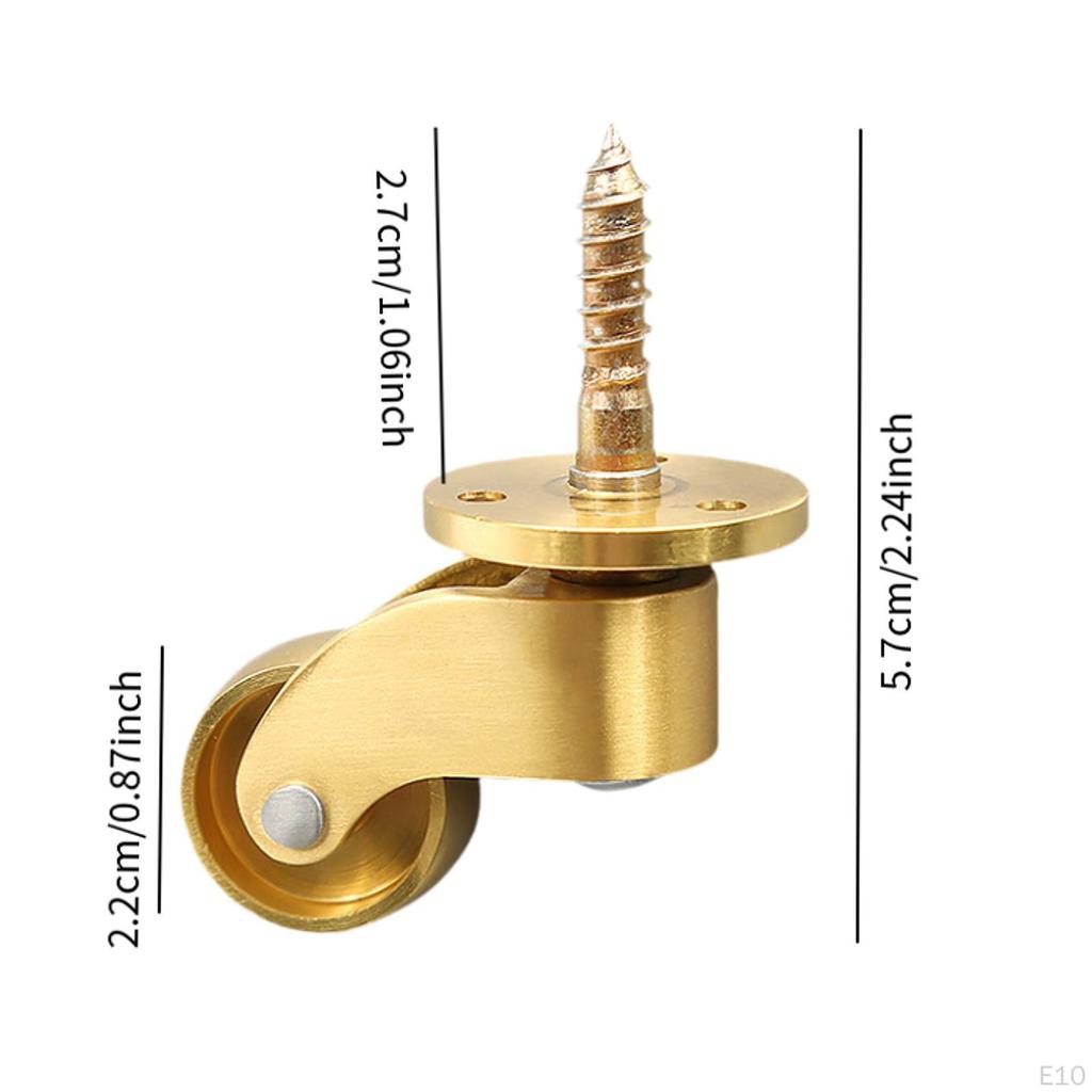 Колеса для мебели с поворотным роликом Heavy Duty Brass