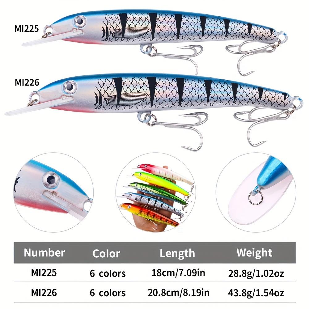 1pc 28.8g 43.8g Fishing Lures Minnow Artificial Hard Baits Wobblers Tackle Pesca Carp Pike Walleye Sea Fishing Hooks