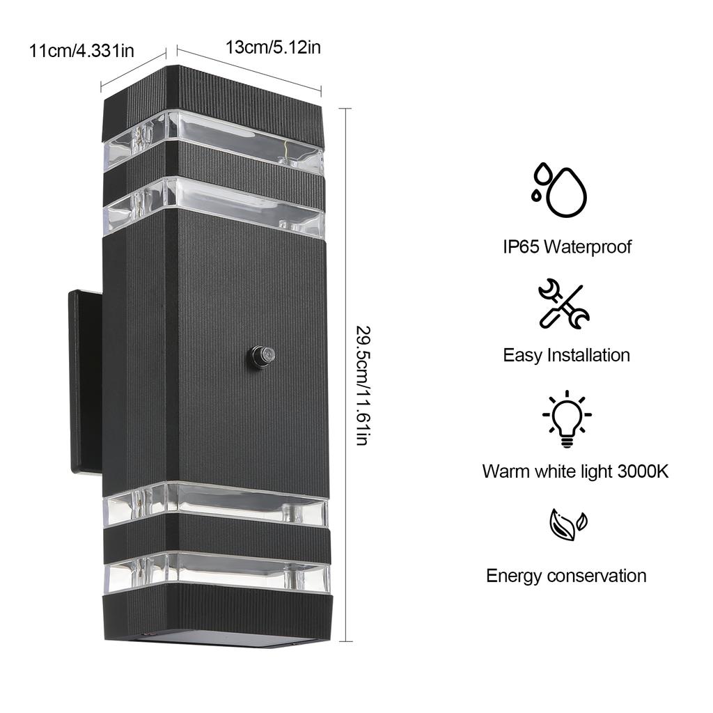Настенное бра от заката до рассвета, алюминиевый настенный светильник, IP65, водонепроницаемое настенное освещение