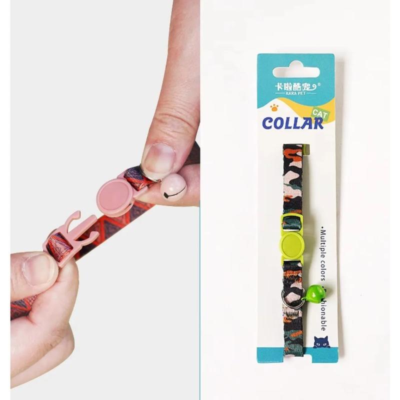 Милый дизайн ошейника для кошек против удушья, регулируемый 15-30 см, удобная посадка, декоративный колокольчик, надежная застежка, используется для кошек и собак