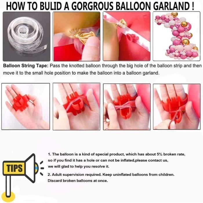 Guirlande de Ballon Rose Décorations de Fête pour Anniversaire Mariage