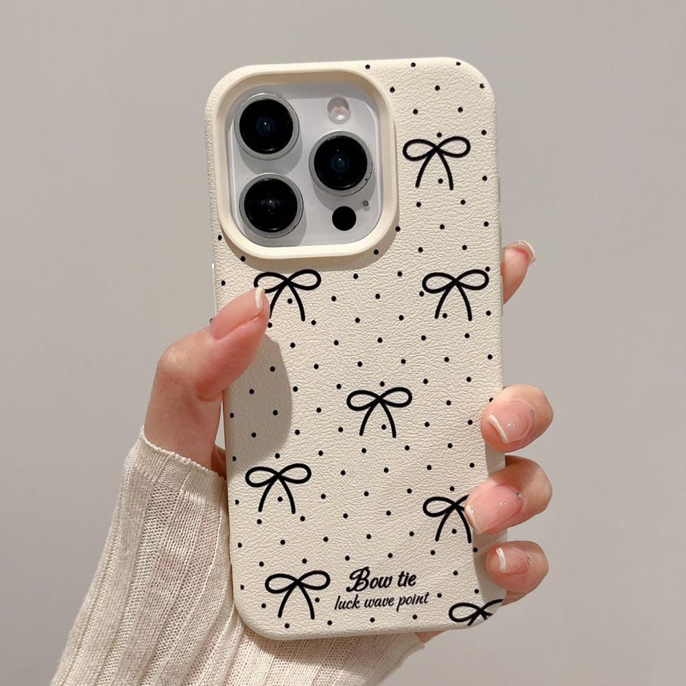 Чехол для телефона Cherry для iPhone 11, чехол для iPhone 13, 15, 14, 12, 16, Pro Max, 14, 15, 16 Plus, противоударный, мягкий, кожаный, милый, с бантом в виде сердца