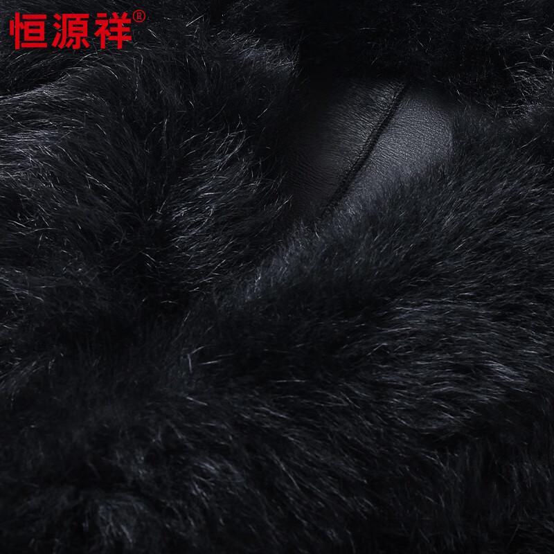 Hengyuanxiang Men's Real Leather Jacket with Sheep Wool Lining