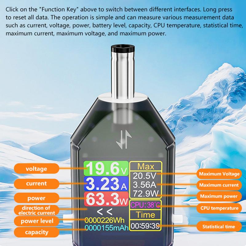 600W DC4.5-50V Digital Voltage and Current Tester, High Accuracy DT550, Max 12A