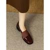 Giant Soft Retro Small Leather Shoes Women's Spring and Autumn New Leather Square Head Thick Middle Heel Temperament Single Shoes