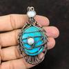 Подвеска с бирюзой от сглаза Аризона, обернутая медной проволокой, ювелирные изделия от дизайнера, подвеска с лунным камнем от сглаза, ювелирные изделия ручной работы, подарок для матери