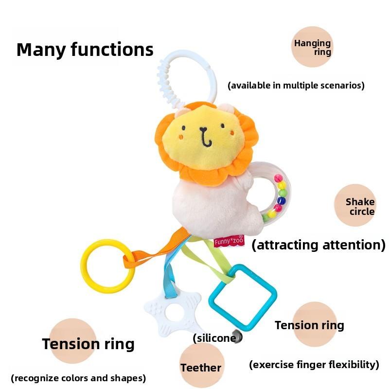 Lion Deer Plush Baby Rattle Toy For Newborns With Soothing Sleep Aid For Infants And Toddlers