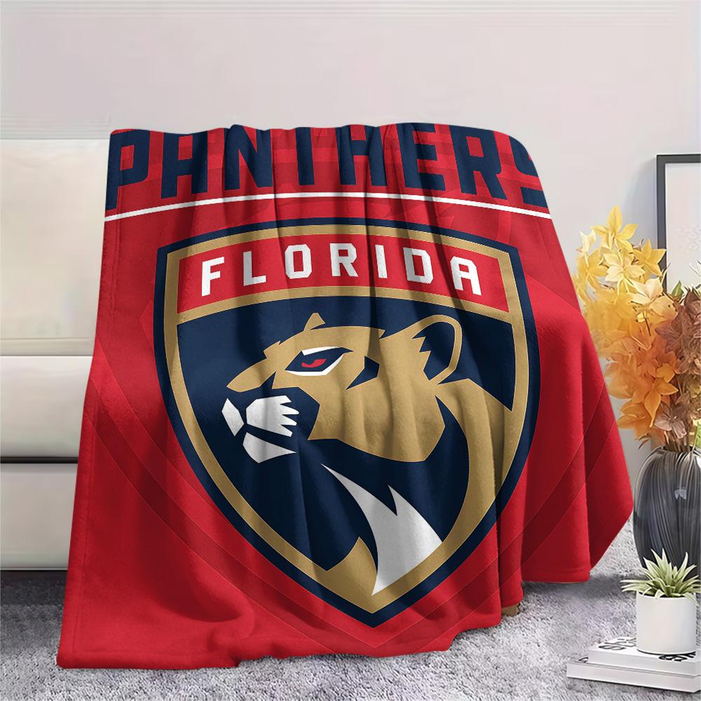 Florida Panthers Print Flannel Blanket High Quality Warm Comfortable Cover for All Seasons Perfect for Gifts Home Decor