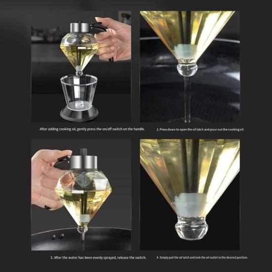 Honey Oil Dispenser Bottle No Mess Syrup Pitcher with Leak-Proof Pump 200ml Clear Glass Sauce Container for Honey Olive Oil Condensed Milk