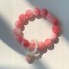 Strawberry Milk Pink Bracelet: Cute Hand-Twisted Persian Jade Fingertip Toy