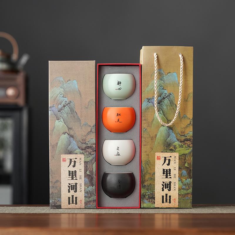 Creative merchandise coarse pottery master cup single cup tea cup dragon egg cup tea set tea cup household high-end souvenir