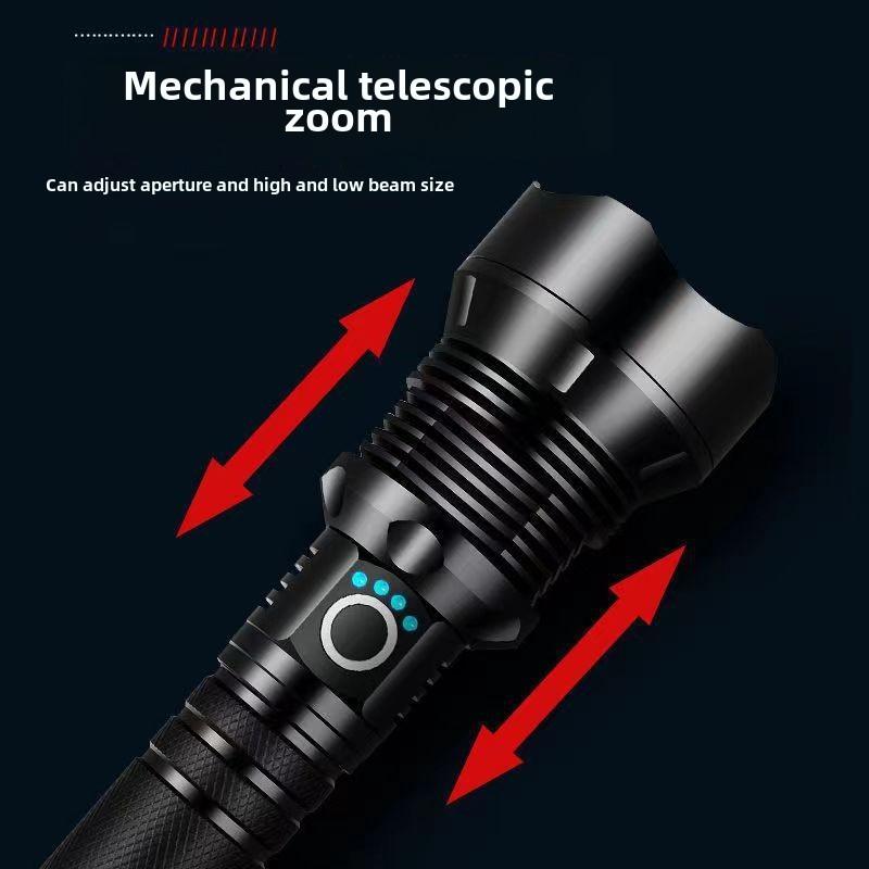 P90 Quad-core Strong Фонарик Уличный Супер Яркий Перезаряжаемый Zoom LED Фонарик Дистанционное Освещение Свет